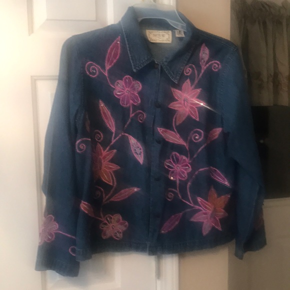Jean Blouse Jacket Floral - Picture 1 of 1